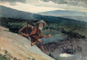 Bjørnejakt, Prospect Rock, 1892. av Winslow Homer