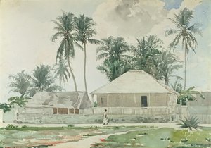 Hytter, Nassau, 1885 (wc og blyant på papir) av Winslow Homer