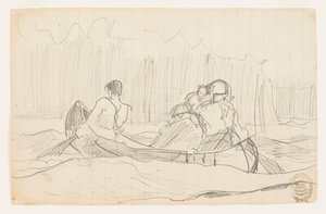 Kano med tre menn av Winslow Homer