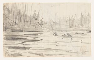 Kanoer på en innsjø av Winslow Homer