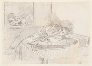 Kinesisk mann som røyker en opiumspipe i et klubbhus i Baxter Street, New York City av Winslow Homer