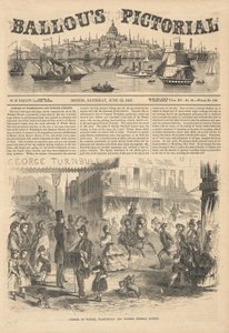 Corner of Winter, Washington og Summer Streets, Boston, fra Ballou av Winslow Homer