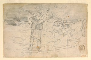 Tegning, rødt lys, sannsynligvis 1883 av Winslow Homer