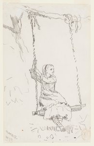Jente på huske av Winslow Homer