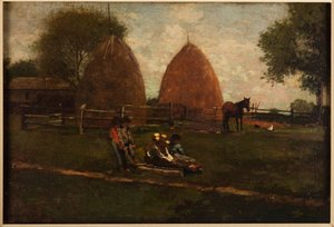 Høystakker og barn av Winslow Homer