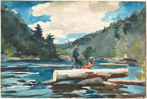 Hudson River, Logging av Winslow Homer