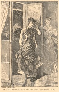 Inn kom en storm av vind, regn og spray - og Portia., fra The Galaxy, desember 1869 av Winslow Homer