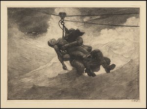 Life Line, 1884, trolig trykt ca.1940 av Winslow Homer