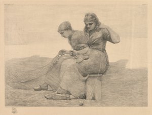 Reparer nettene. av Winslow Homer
