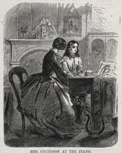 Mrs. Otcheson ved pianoet, 1860. av Winslow Homer