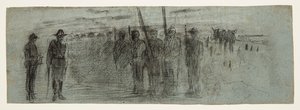 Offiser og medhjelper som inspiserer en skvadron av Winslow Homer