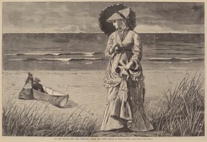 On the Beach - Two are Company, Three are None, utgitt 1872. av Winslow Homer