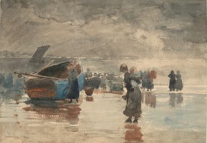 On the Sands, 1881. av Winslow Homer