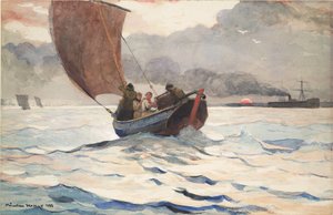 Fiskebåter på vei tilbake av Winslow Homer