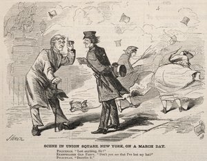 Scene på Union Square, New York, på en marsdag, 1860. av Winslow Homer