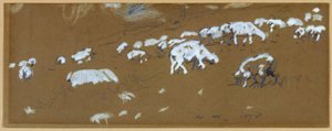 Sau, 1878 (grafitt og hvit gouache på papir) av Winslow Homer