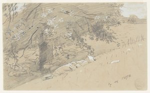 Gjeterinne hviler under et tre av Winslow Homer