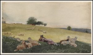 Shepherdess of Houghton Farm, 1878 av Winslow Homer