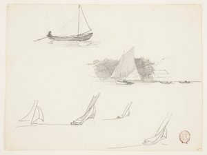 Seks studier av seilbåter av Winslow Homer