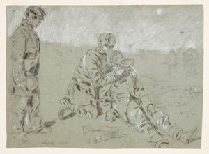 Soldat som gir vann til en såret ledsager av Winslow Homer