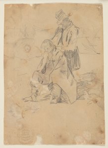 Soldat sitter på en boks av Winslow Homer