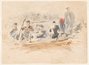 Soldater sitter i en gruppe av Winslow Homer