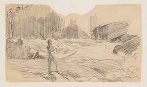 Studie for "Ouananiche Fishing," Lake St. John av Winslow Homer