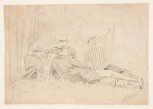 Studie for "The Fishing Party" av Winslow Homer
