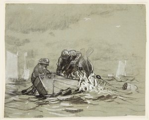 Studie for "Sildnettet" av Winslow Homer