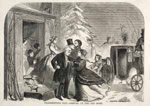 Thanksgiving Day - Ankomst til det gamle hjemmet, 1858. av Winslow Homer