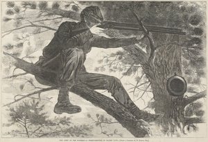 The Army of the Potomac--A Sharp-Shooter on Picket Duty, 15. november 1862 (tregravering) av Winslow Homer