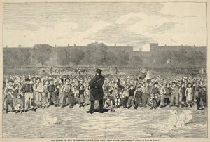Den fjerde juli på Tompkins Square, New York – «The Sogers Are Coming!», fra Harper#39;s Bazar, 11. juli 1868 av Winslow Homer