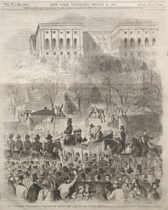 Innvielsesprosesjonen i Washington passerer porten til hovedstadsområdet av Winslow Homer