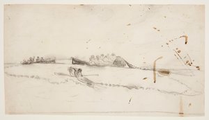 Tre båter med fiskere som setter ut et garn av Winslow Homer
