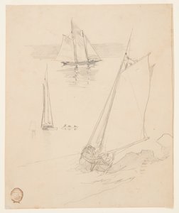 Tre skisser av skonnerter av Winslow Homer