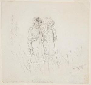 To jenter på et felt av Winslow Homer
