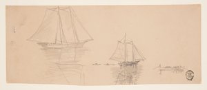 To Schooners og Dories av Winslow Homer