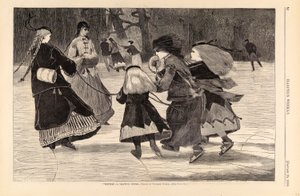 «Vinter» – En skøytescene, fra Harper#39;s Weekly, 25. januar 1868 av Winslow Homer