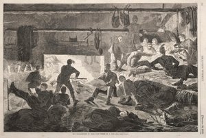 Winter Quarters in Camp - The Inside of a Hut, 1863. av Winslow Homer