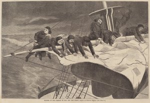 Winter at Sea - Taking in Sail Off the Coast, utgitt 1869. av Winslow Homer
