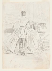 Kvinne på piano av Winslow Homer