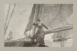 Jente på seilbåt av Winslow Homer
