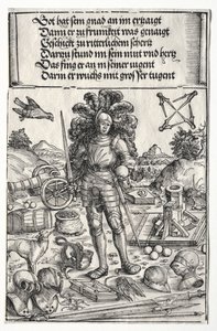 The Triumphal Arch of Maximilian I: Keiser Maximilian som beskytter av forbedringer..., 1515-17.