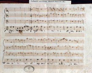 Noter til Querite primum regnum Dei av Mozart for å oppnå tittelen Accademico filarmonico (1770) av Wolfgang Amadeus Mozart