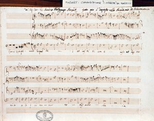 Noter til Querite primum regnum Dei av Mozart for å oppnå tittelen Accademico filarmonico (1770) av Wolfgang Amadeus Mozart