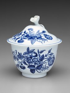Dekket sukkerskål, ca. 1760-1780 (myk-pasta porselen) av Worcester Porcelain Manufactory