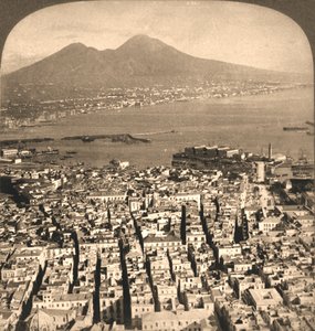Napoli, bukten og Vesuv, Italia, 1897.