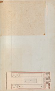 Side fra en utklippsbok som inneholder tegninger og flere utskrifter av arkitektur, Int..., ca. 1800-1850. Skapere: Workshop av Charles Percier, Workshop av Pierre François Léonard Fontaine.