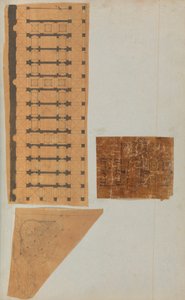Side fra en utklippsbok som inneholder tegninger og flere utskrifter av arkitektur, Int..., ca. 1800-1850. Skapere: Workshop av Charles Percier, Workshop av Pierre François Léonard Fontaine. av Workshop of Charles Percier, Workshop of Pierre