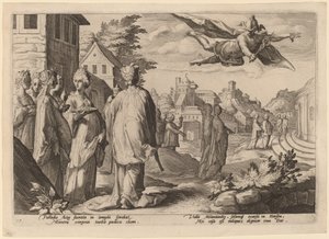 Mercury forelsker seg i Herse av Workshop of Hendrick Goltizus, after Hendrick Goltzius
